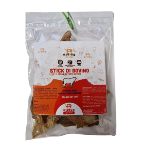 Stick di bovino (pelle di testa bovina) - snack naturale per cani 100 gr